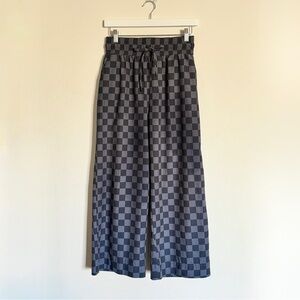 Albion Fit Checkered Slate Wide-Leg Pants
